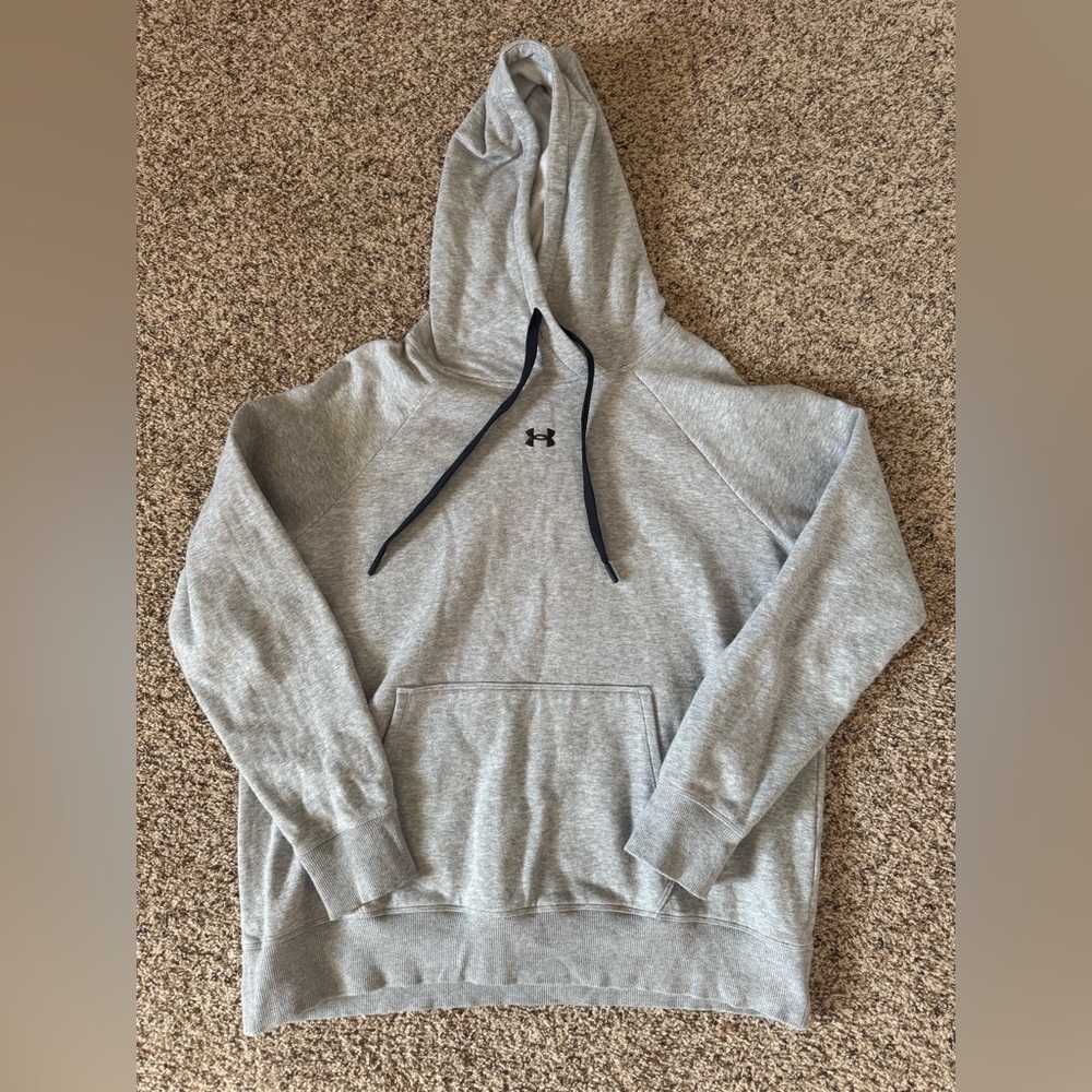 Under Armour Light Gray Hoodie with Black Drawstrings